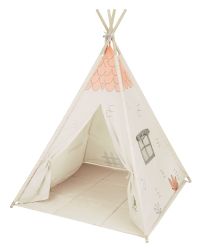 Kikka Boo Палатка за игра с мека подложка Beige House