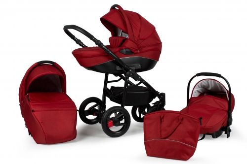 Комбинирана бебешка количка Adbor NEMO Len 3в1 цвят Червен