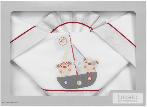 Interbaby - Бебешки спален комплект от 3 части за количка *Little Pirates*