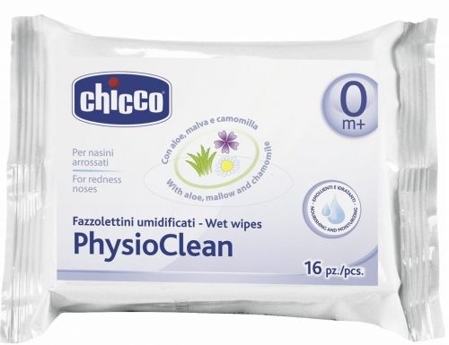 Chicco - Почистващи мокри кърпички за носле 16 бр/оп