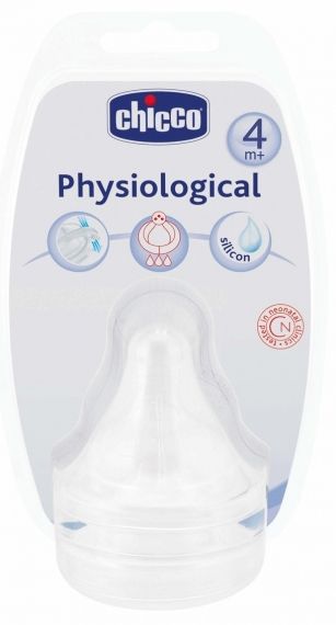 Chicco - Физиологичен силиконов биберон 3 капки