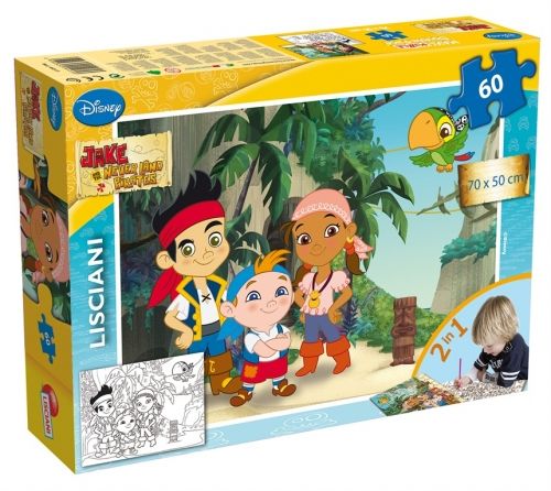 Детски Maxi пъзел 2в1 Джейк и Пиратите от Neverland Lisciani 60 части