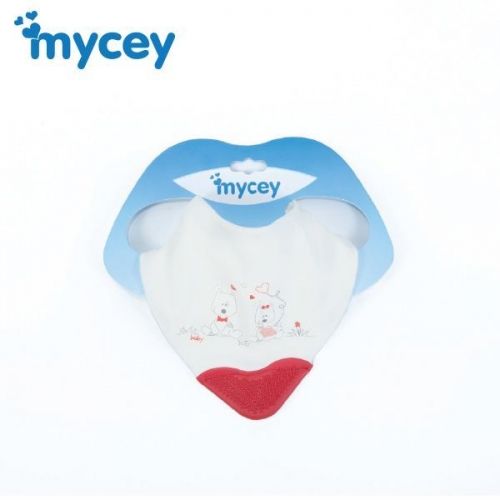MyCey Бебешки лигавник бандана 2в1 с гризалка - Крем
