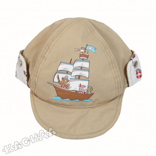 Детска шапка с козирка *Pirates* - кафява