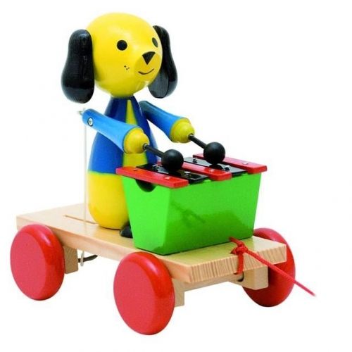 Woody - Дървена играчка за дърпане *Куче с ксилофон*