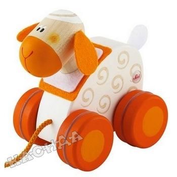 Sevi - Дървена играчка за дърпане Mini АГЪНЦЕ