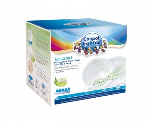 Canpol - Подплънки за кърмене с Алое Вера Easy Start 40бр.