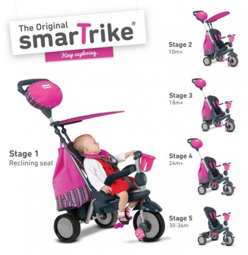 Детска триколка 5 в 1 Smart Trike Splash - Розова