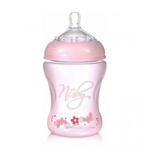 Nuby - Декорирано шише PP Natural Touch с биберон Soft Flex 3м+240мл.