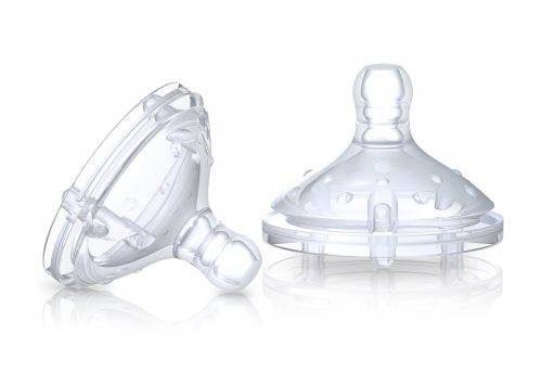 Nuby - Силиконови биберони за шишета Natural Touch 0м+ Medium Flow - 2бр.
