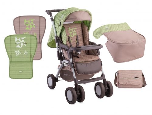 Комбинирана бебешка количка Bertoni Lorelli COMBI Green&Beige Zephyr 2016