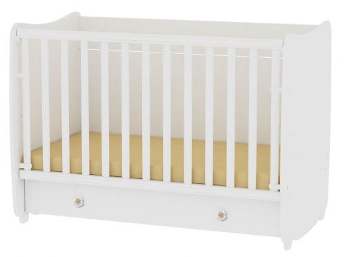 Детско дървено легло-люлка Bertoni Lorelli DREAM 70х140 см Бяло