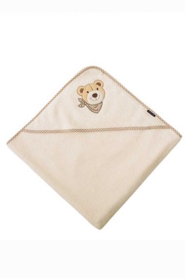 Бебешка хавлия с джобче Morgenstern Bear Beige
