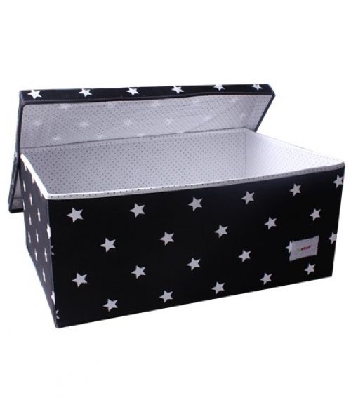 Голяма кутия за детски играчки и аксесоари Minene Черно и звезди 