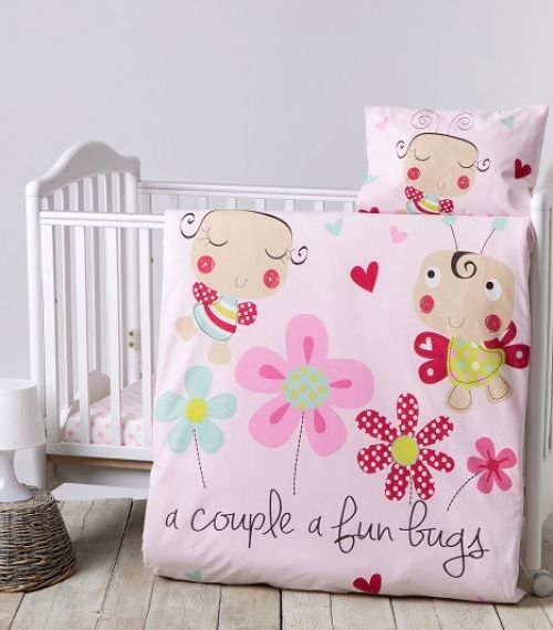 KikkaBoo - Луксозен детски спален комплект - 4 ч. /с олек. завивка/ *Pink House*