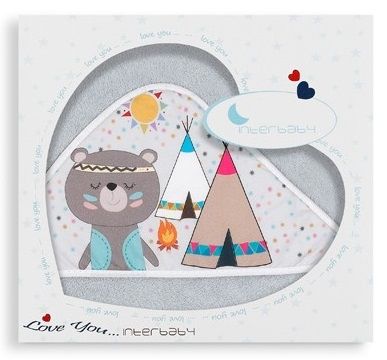Interbaby - Бебешка хавлия *Little Indian* - сиво