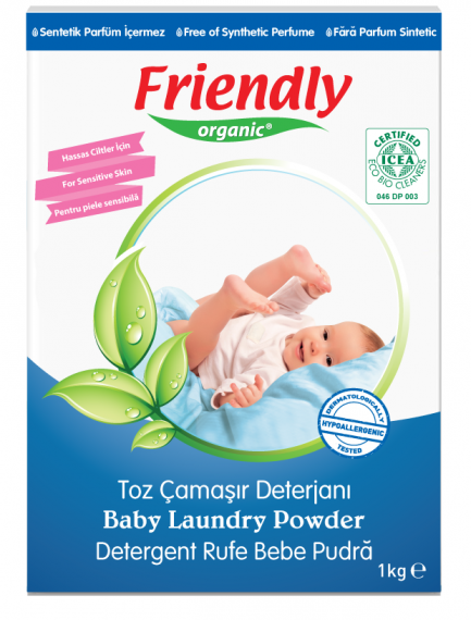 Friendly Organic Органичен прах за пране на бебешки дрехи 1000 гр