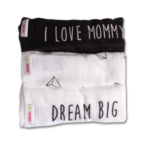 Minene - Бебешка пелена Muslin Cloths - Black&White