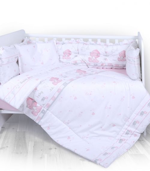 Бебешки спален комплект Bertoni Lorelli My Baby Pink 5 части 