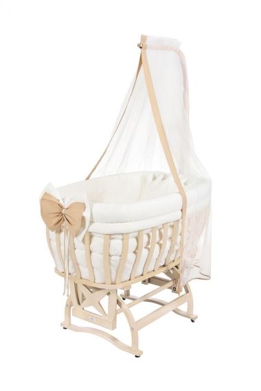 Бебешка дървена люлка Tahterevalli Culle Крем