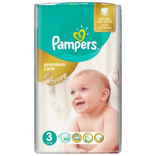 Pampers - Бебешки пелени Pampers Premium Care 3 *Mini 5-9кг.* 60бр.
