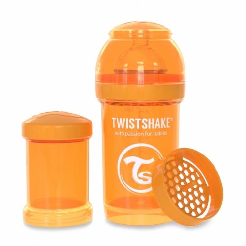 Twistshake Anti-colic бебешко шише180мл Оранжево