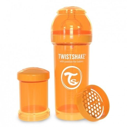 Twistshake Anti-colic бебешко шише 260мл Оранжево