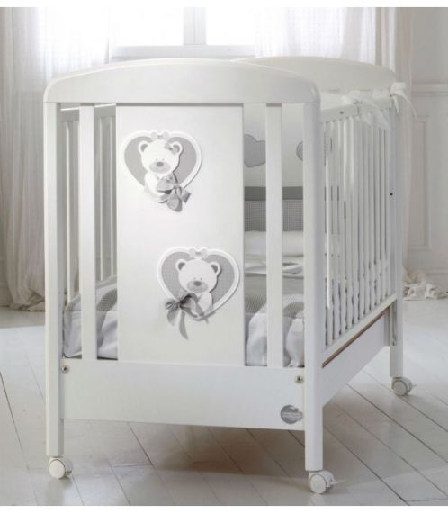 Детско дървено легло Baby Expert Duetto Bianco/Grigio