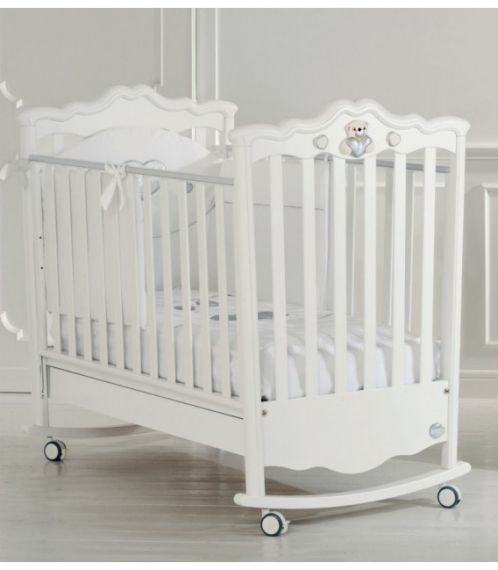 Детско дървено легло-люлка Baby Expert Romantico Bianco