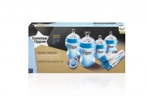 TOMMEE TIPPEE Комплект за новородено + четка за шишета син