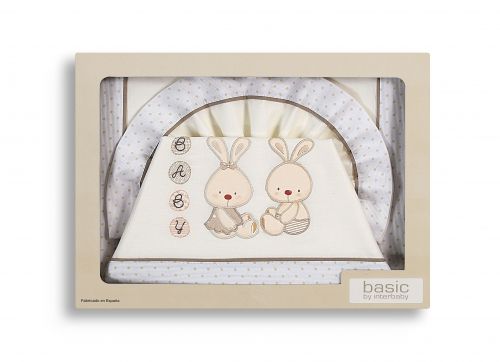 Interbaby - Детски спален комплект от 3 части за креватче 60x120см "Зайчета"