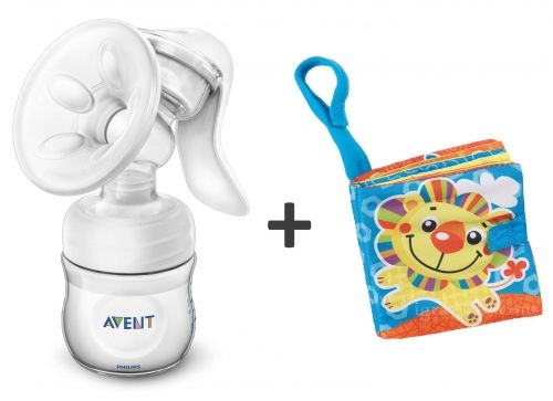 Philips AVENT - Механична помпа за изцеждане на кърма Comfort + подарък книжка 'Playgro'