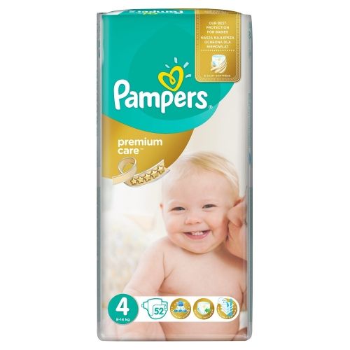 Pampers - Бебешки пелени Pampers Premium Care 4 *Maxi 8-14кг.* 52бр.