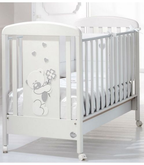  Baby Expert  Детско дървено легло Gastone бял/сребрист