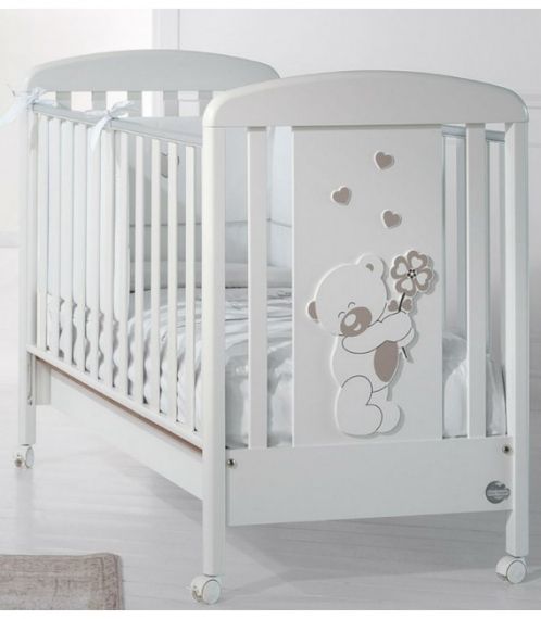  Baby Expert  Детско дървено легло Gastone бял/беж