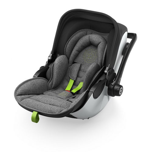 KIDDY - Столче за кола  Evoluna i-Size включително  Isofixbase  група 0+ Grey Melange Super Green