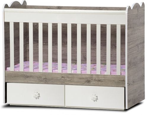 Детско легло-люлка *Тони* 70/140 см Dizain Baby Северен Дъб/Бяло