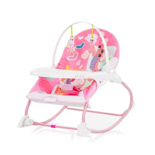 CHIPOLINO Шезлонг с вибрации и музика Enjoy  pink