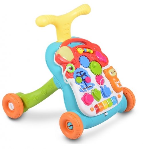 Мони - Музикална играчка за прохождане 2в1 Walker Orange