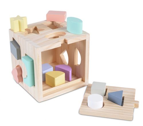 Moni Toys - Дървен сортер куб 15см