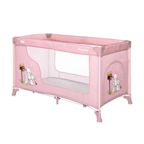Lorelli Сгъваема бебешка кошара 1 ниво Moonlight Beige Rose rabbits 