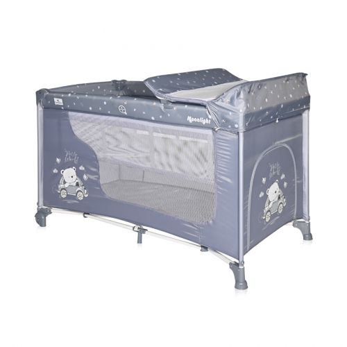 Lorelli Сгъваема бебешка кошара 2 нива Moonlight Silver Blue Car