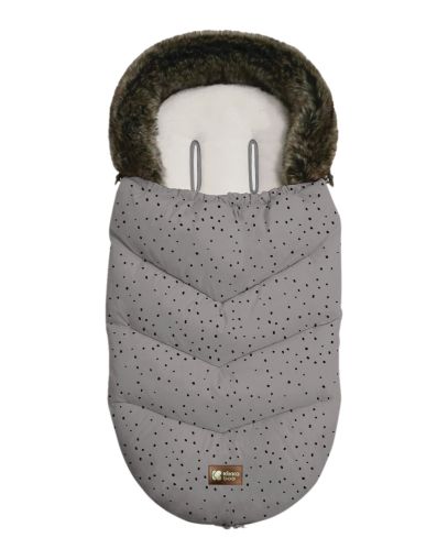 Kikka Boo - Чувалче за количка Luxury Fur Dots Grey