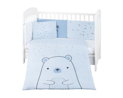 Kikka Boo Бебешки спален комплект 6 части 60/120 Bear with me Blue