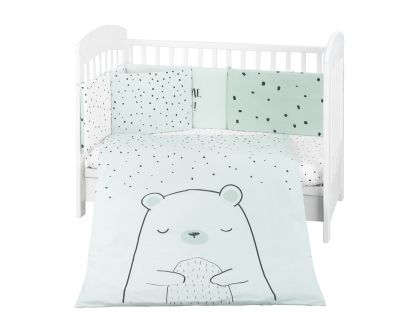 Kikka Boo Бебешки спален комплект 6 части 60/120 Bear with me Mint