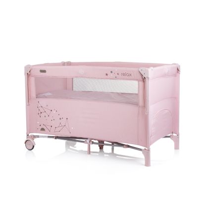 Chipolino Бебешка сгъваема кошара Relax  rose linen