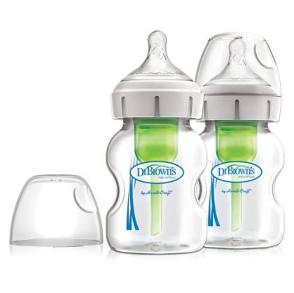 Dr.Brown's Wide-Neck Options+ 150 ml. Стъклено шише - 2бр.