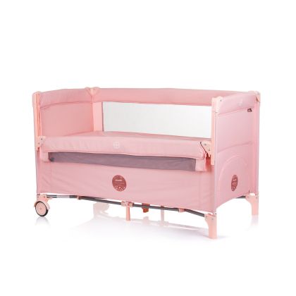 Chipolino Бебешка сгъваема кошара Relax flamingo linen