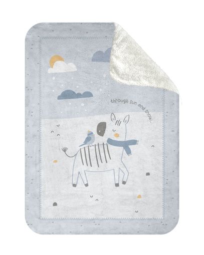 Kikka Boo - Супер меко бебешко одеяло с шерпа 110/140 см Stripy Friends