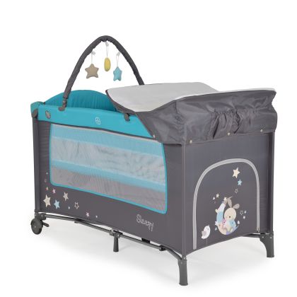 Мони - Детска сгъваема кошара Sleepy Turquoise